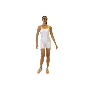 Cajubrasil Women's Size M One Piece Athletic Romper Metallic White Padded Bra Ne